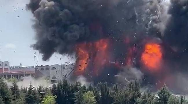 Tuzla'daki fabrikada patlama anı kamerada