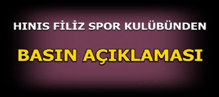 Hınıs Filiz Spor Kulübü'nden Basın Açıklaması.